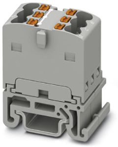 Verteilerblock, Push-in-Anschluss, 0,14-2,5 mm², 6-polig, 17.5 A, 6 kV, grau, 3002910