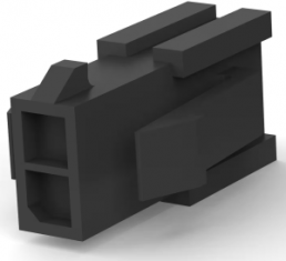 Steckergehäuse, 2-polig, RM 3 mm, gerade, schwarz, 3-794615-2