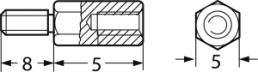 Sechskant-Abstandsbolzen, Außen-/Innengewinde, 4-40 UNC/4-40 UNC, 5 mm, Messing
