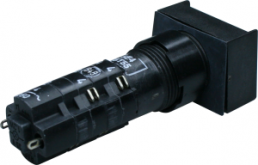 Drucktaster, 4-polig, schwarz, beleuchtet, 4 A/230 V, Einbau-Ø 16.2 mm, IP65, 1.15.108.077/0000