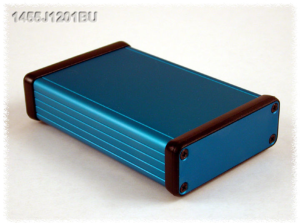 Aluminium Gehäuse, (L x B x H) 120 x 78 x 27 mm, blau, IP54, 1455J1201BU