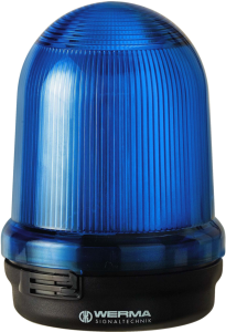 LED-Dauer-/Blink-/Rundumleuchte, Ø 98 mm, blau, 24 VDC, IP65