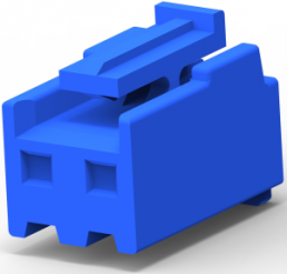 Steckergehäuse, 2-polig, RM 3.96 mm, gerade, blau, 3-1123722-2