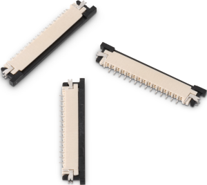 Steckverbinder, 10-polig, 1-reihig, RM 1 mm, Lötanschluss, verzinnt/vernickelt, 686110183422