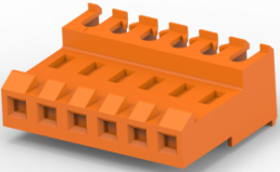 Buchsengehäuse, 6-polig, RM 3.96 mm, gerade, orange, 3-641168-6