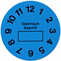 Elektro-Prüfplakette, 1 bis 12, Ø 35 mm, Vinyl, 3-1768036-0