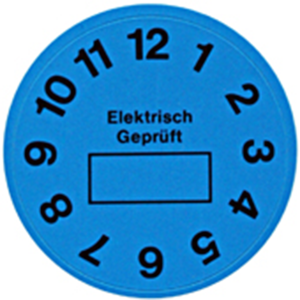 Elektro-Prüfplakette, 1 bis 12, Ø 35 mm, Vinyl, 3-1768036-0