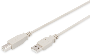 USB 2.0 Adapterleitung, USB Stecker Typ A auf USB Stecker Typ B, 1.8 m, beige