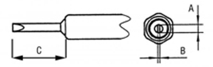 Lötspitze, Meißelform, (D x L x B) 0.4 x 8.4 x 0.8 mm, NTH
