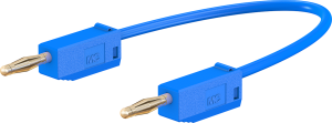 Messleitung mit (2 mm Stecker, gefedert, gerade) auf (2 mm Stecker, gefedert, gerade), 300 mm, blau, PVC, 0,5 mm², CAT O