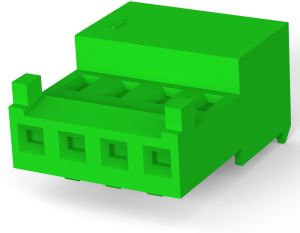 Buchsengehäuse, 4-polig, RM 2.54 mm, abgewinkelt, grün, 3-643816-4