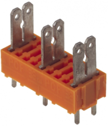 Leiterplattenklemme, 2-polig, RM 10 mm, 0,2-2,5 mm², 15 A, Flachstecker, orange, 9500750000