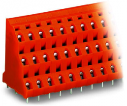 Leiterplattenklemme, 12-polig, RM 7.62 mm, 0,08-2,5 mm², 21 A, Käfigklemme, orange, 737-604