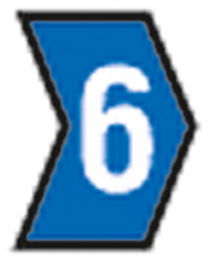 PVC Kabelmarkierer, Aufdruck "6", (L x B) 3.5 x 3.3 mm, max. Bündel-Ø 3 mm, blau, 515-01666