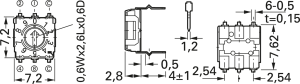 Kodier-Drehschalter, 10-polig, BCD-Real, gerade, 100 mA/5 VDC, S-7010EMC