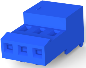 Buchsengehäuse, 3-polig, RM 2.54 mm, abgewinkelt, blau, 3-640442-3