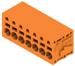 Leiterplattenklemme, 7-polig, RM 5.08 mm, 0,12-2,5 mm², 20 A, Federklemmanschluss, orange, 1331010000