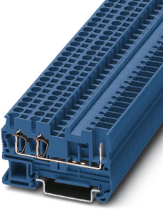 Durchgangsklemme, Zugfeder-/Steckanschluss, 0,08-4,0 mm², 1-polig, 24 A, 6 kV, blau, 3042104