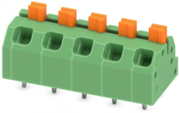 Leiterplattenklemme, 5-polig, RM 5 mm, 0,2-1,5 mm², 16 A, Federklemmanschluss, grün, 1862440