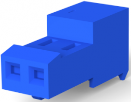 Buchsengehäuse, 2-polig, RM 2.54 mm, abgewinkelt, blau, 3-641536-2