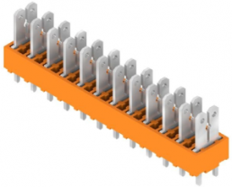 Leiterplattenklemme, 12-polig, RM 5 mm, 0,2-2,5 mm², 15 A, Flachstecker, orange, 9500520000