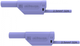 Messleitung mit (4 mm Stecker, gefedert, gerade) auf (4 mm Stecker, gefedert, gerade), 1 m, violett, PVC, 1,0 mm², CAT II