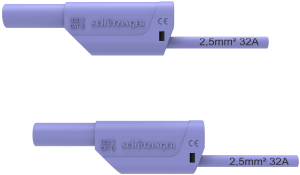 Messleitung mit (4 mm Stecker, gefedert, gerade) auf (4 mm Stecker, gefedert, gerade), 1.5 m, violett, PVC, 1,0 mm², CAT III