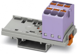 Verteilerblock, Push-in-Anschluss, 0,2-6,0 mm², 6-polig, 32 A, 6 kV, violett, 3273542