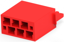 Steckergehäuse, 6-polig, RM 1.27 mm, gerade, rot, 338095-6