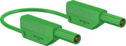 Messleitung mit (4 mm Stecker, gefedert, gerade) auf (4 mm Stecker, gefedert, gerade), 2 m, grün, PVC, 0,75 mm², CAT III