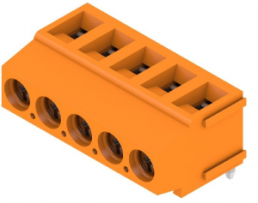 Leiterplattenklemme, 5-polig, RM 5 mm, 0,2-2,5 mm², 15 A, Schraubanschluss, orange, 1234240000