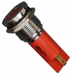 LED-Signalleuchte, 24 V (DC), rot, 10 mcd, Einbau-Ø 16 mm, RM 1.25 mm, LED Anzahl: 1