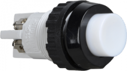 Drucktaster, 2-polig, weiß, unbeleuchtet, 2 A/250 V, Einbau-Ø 18.2 mm, IP40/IP65, 1.01.102.001/0205