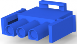 Steckergehäuse, 3-polig, RM 6.35 mm, gerade, blau, 1-350766-6