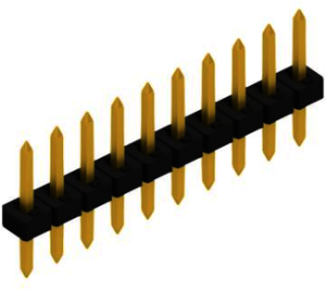 Stiftleiste, 10-polig, RM 2 mm, gerade, schwarz, 10062086