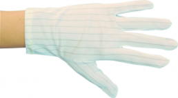 ESD-Handschuhe a. Polyeseter, m. leitf. Fasern, genoppt/PU-besch, Größe S