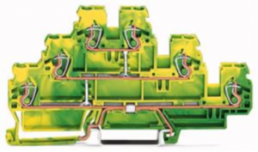 Dreistockklemme, Federklemmanschluss, 0,08-2,5 mm², 1-polig, 24 A, 6 kV, gelb/grün, 870-557
