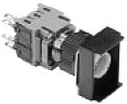 Schalter, 2-polig, beleuchtet, 5 A/24 VDC, Einbau-Ø 16 mm, IP65, 3-1437569-4
