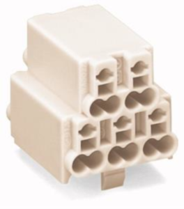 Blockklemme, 5-polig, 2,5 mm², Klemmstellen: 20, weiß, Push-in-Drahtanschluss, 26 A