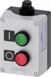 AS-Interface-Gehäuse, 2 Drucktaster grün/rot, 1 Schließer + 1 Öffner, 3SU1802-0AB10-4HB1