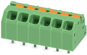 Leiterplattenklemme, 6-polig, RM 3.5 mm, 0,2-1,5 mm², 16 A, Federklemmanschluss, grün, 1861975