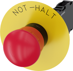 Not-Halt-Pilzdrucktaster, 22mm, rund, Kunststoff,rot, 1S+1Ö, 3SU11001HB201FH0