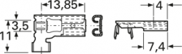 Unisolierte Flachsteckhülse, 6,3 x 0,8 mm, 1,5 bis 2,5 mm², AWG 16 bis 14, Messing, verzinnt, 45431.123.211