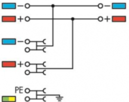4-Leiter-Initiatoreneinspeiseklemme, Push-in-Anschluss, 0,14-1,5 mm², 13.5 A, orange, 2000-5477