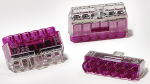 Verbindungsklemme, 6-polig, 0,5-2,5 mm², violett/transparent, Kabelanschluss, 24 A