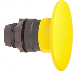 Drucktaster, tastend, Bund rund, gelb, Frontring schwarz, Einbau-Ø 22 mm, ZB5AR5