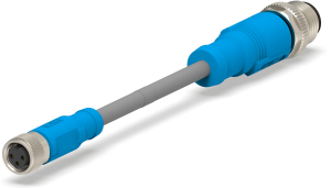 Sensor-Aktor Kabel, M8-Kabeldose, gerade auf M12-Kabelstecker, gerade, 3-polig, 1 m, PUR, grau, 3 A, T4052325003-002