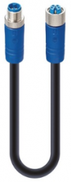 Sensor-Aktor Kabel, M12-Kabelstecker, gerade auf M12-Kabeldose, gerade, 5-polig, 1 m, PUR, schwarz, 16 A, 16822