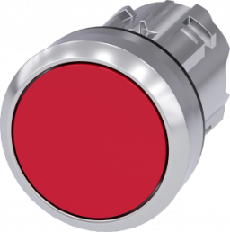 Drucktaster, unbeleuchtet, rastend, Bund rund, rot, Einbau-Ø 22.3 mm, 3SU1050-0AA20-0AA0