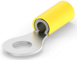 Isolierter Ringkabelschuh, 2,62-6,64 mm², AWG 12 bis 10, 7 mm, M6, gelb